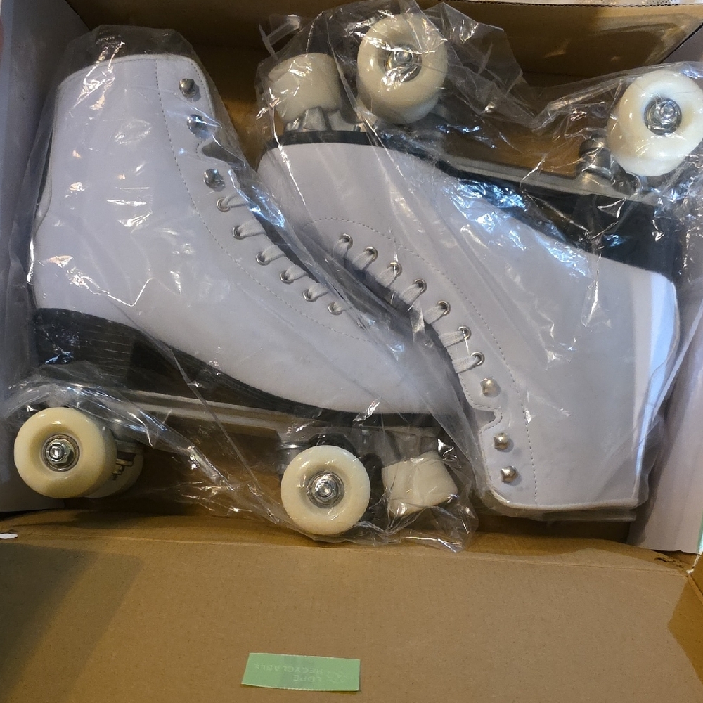 White Roller Skates with Wheels
